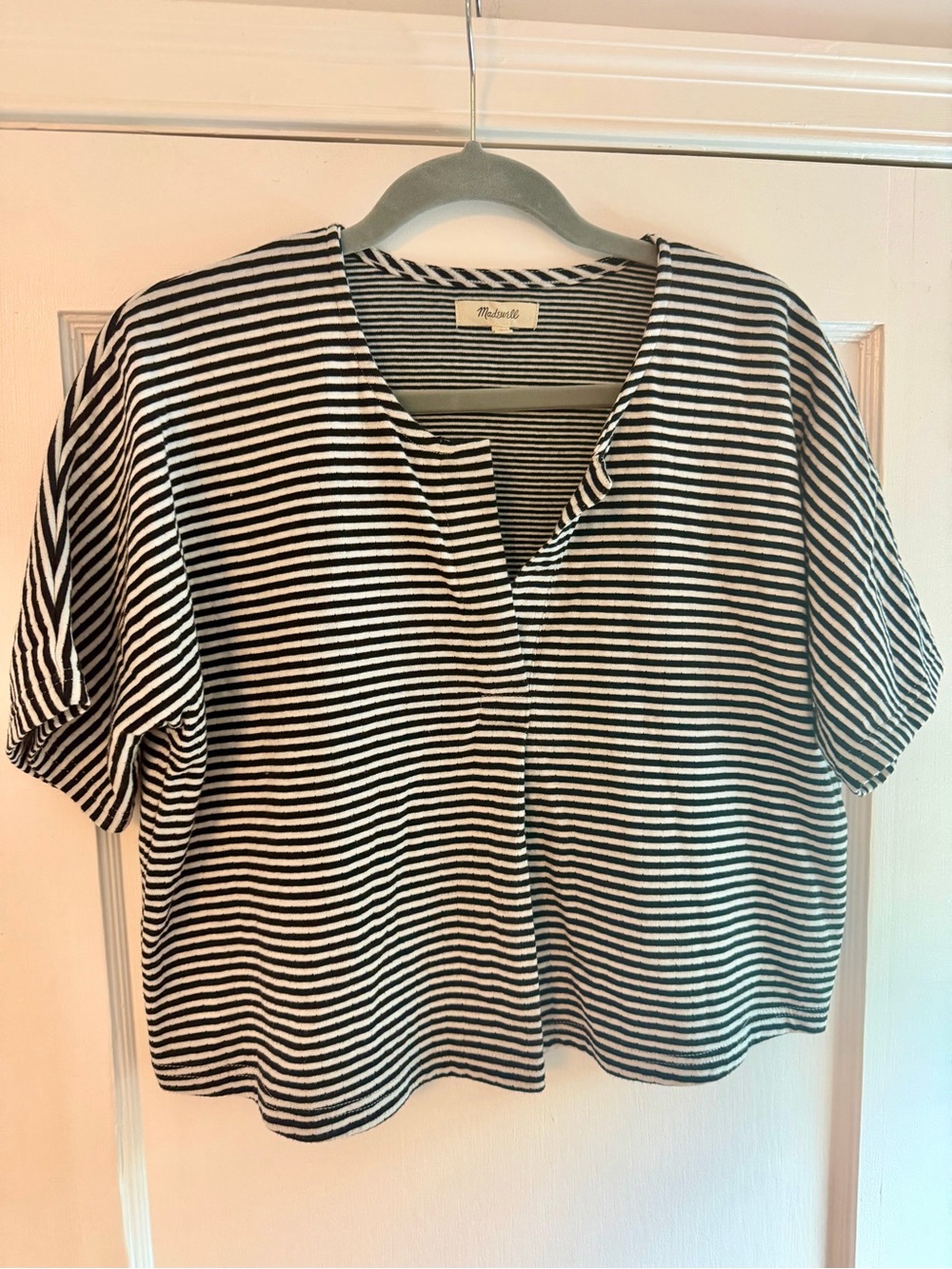 Madewell Striped Henley T Double Faced Small